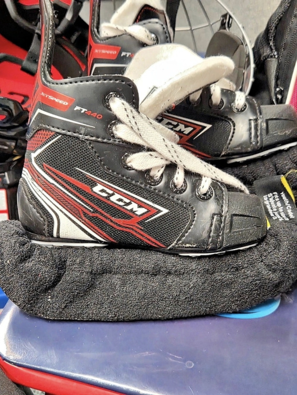 CCM JetSpeed FT440 Youth Hockey Skates Black & Red